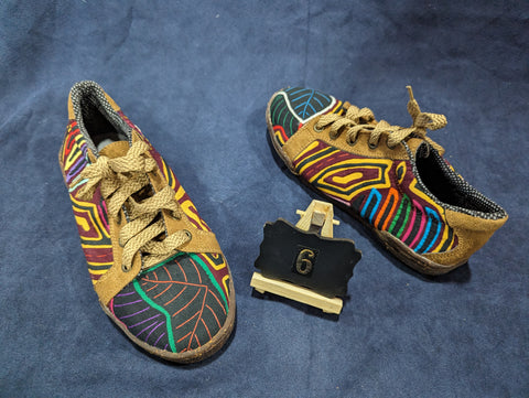 Boho Lace up Mola Shoes - Size 6 - Santi