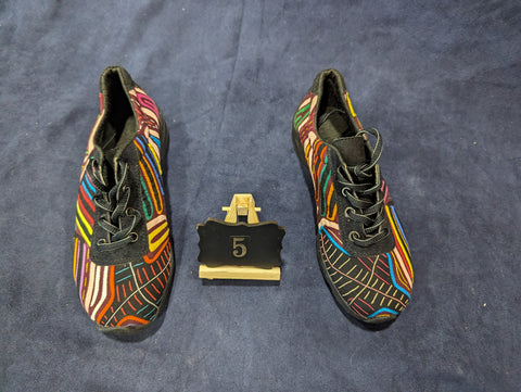Boho Lace up Mola Shoes - Size 5 - Perry