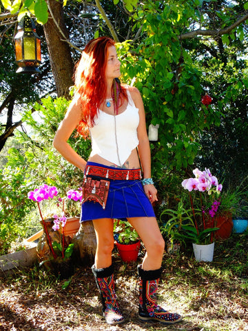 Tribal Hipster Belt with Pockets - Cybele