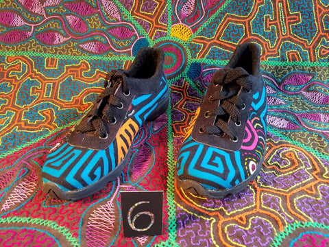 Boho Lace up Mola Shoes - Size 6 - Bombastic Blue