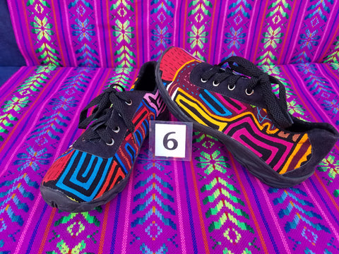 Boho Lace up Mola Shoes - Size 6 - Manakel