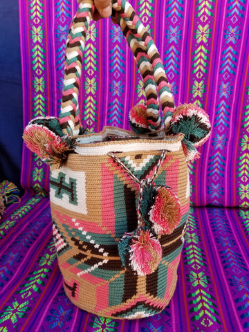 Tribal Wayuu Hand Woven Vegan Bucket Bag - Miriel