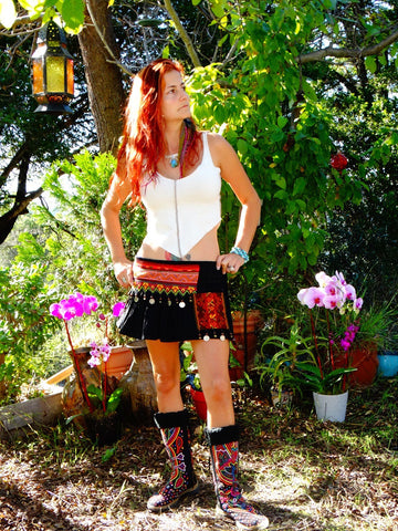 Tribal Hipster Belt/Skirt with Pockets - Omaira