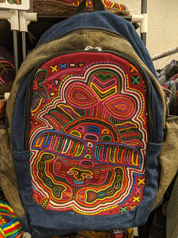 Tribal Textile Vegan Mola Backpack - Galactic Crab