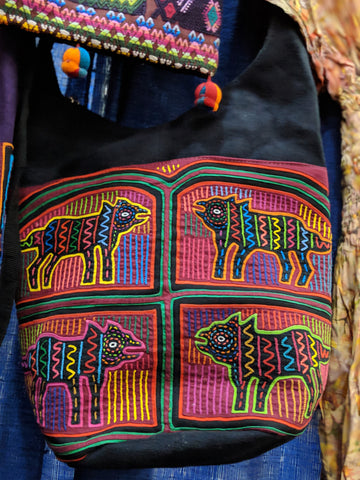 Tribal Textile Vegan Mola Bucket Purse - Nubi