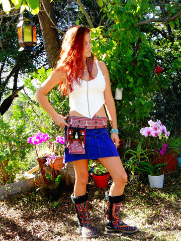 Tribal Hipster Belt with Pockets - Demeter