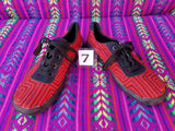 Boho Lace up Mola Shoes - Size 7 - Crimson