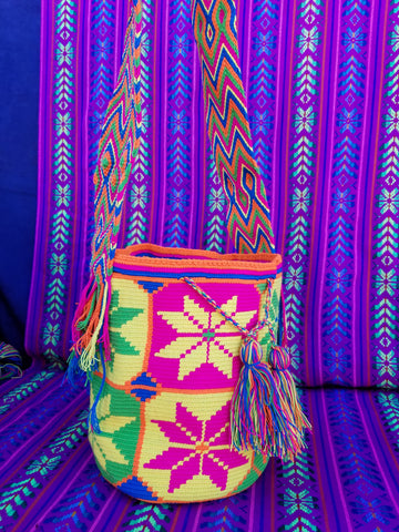 Tribal Wayuu Hand Woven Vegan Bucket Bag - Malinalda