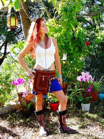Tribal Hipster Belt with Pockets - Gaia