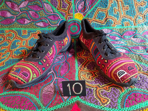 Boho Lace up Mola Shoes - Size 10 - Fabled