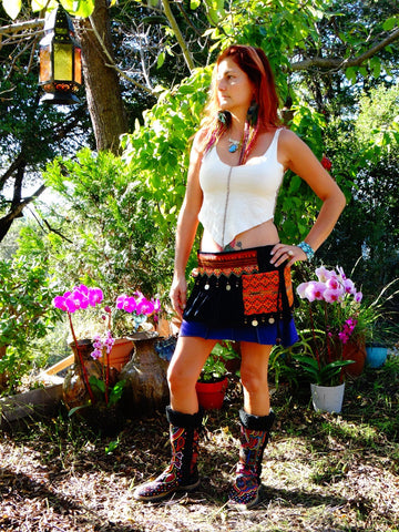 Tribal Hipster Belt/Skirt with Pockets - Metis