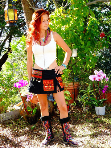 Tribal Hipster Belt/Skirt with Pockets - Nix
