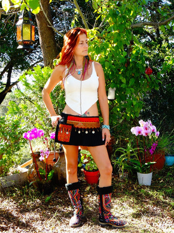 Tribal Hipster Belt/Skirt with Pockets - Taygete