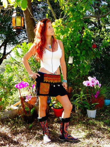 Tribal Hipster Belt/Skirt with Pockets - Alcyone