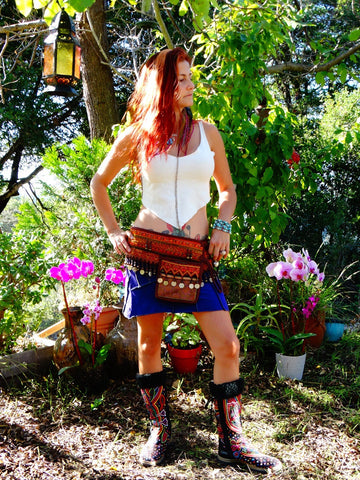 Tribal Hipster Belt with Pockets - Artemis