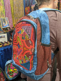 Tribal Textile Vegan Mola Backpack - Fishy Love