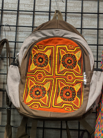 Tribal Textile Vegan Mola Backpack - Flora