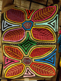 Tribal Textile Vegan Mola Purse - Dos flores