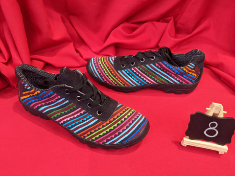 Boho Lace up Mola Shoes - Size 8 - Acca