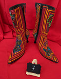 Paris Zipper Mola Boot Tribal Textiles - size 7 - Fiesta