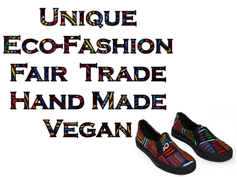 Mola Shoes Vegan Tribal Eco-Fashion Wearable-Art KunaPrints